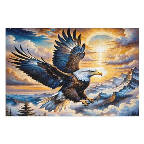 Adler Puzzle 1000 Teile,Puzzles Für Erwachsene, Impossible Puzzle, Geschicklichkeitsspiel Für Die Ganze Familie, Puzzle Kinder,Holzpuzzle-Geschenk,Raumdekoration, （75×50cm） von AAPZY