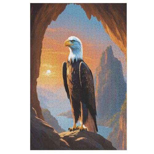 Adler Puzzle 1000 Teile,Puzzles Für Erwachsene, Impossible Puzzle, Geschicklichkeitsspiel Für Die Ganze Familie, Puzzle Kinder,Holzpuzzle-Geschenk,Raumdekoration, （78×53cm） von AAPZY