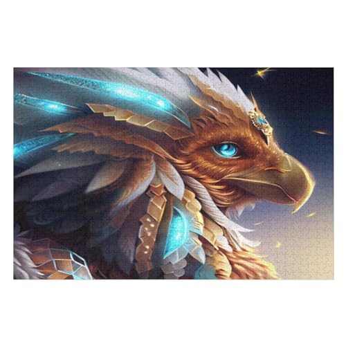 Adler Puzzle Für Erwachsene 1000 Teile Premium 100% Recyceltes Brett Zum Lernen, Lernspielzeug, Familienspiele Kinder Holzpuzzle （75×50cm） von AAPZY