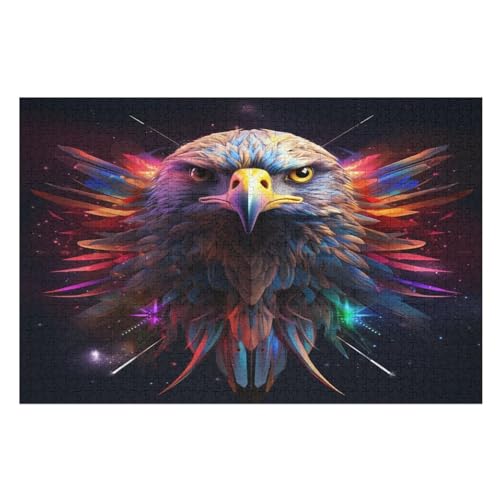 Adler Puzzles 1000 Teile Erwachsener Kniffel Spaß Für Die Ganze Familie - 1000 Puzzleteilige Motive, Holzpuzzle Kinder Erwachsene, Impossible Puzzle Schwer （75×50cm） von AAPZY