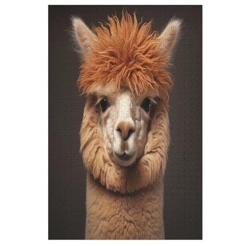 Alpaka Puzzle 1000 Teile,Puzzles Für Erwachsene, Impossible Puzzle, Geschicklichkeitsspiel Für Die Ganze Familie, Puzzle Kinder,Holzpuzzle-Geschenk,Raumdekoration, （78×53cm） von AAPZY