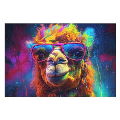 Alpaka-Puzzle Für Erwachsene, 1000 Teile, Holzpuzzle, Kinderpuzzle, Dekompressionsspiel, Spielzeugpuzzle （75×50cm） von AAPZY