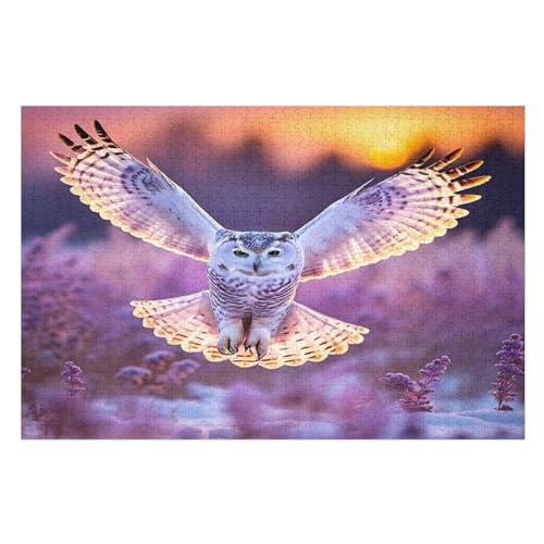 Animal Eule Puzzles 1000 Teile Für Jugendliche Kreatives Holzpuzzlespielzeug Familienspiel Schwierigkeitsgrad Herausforderungspuzzles （75×50cm） von AAPZY
