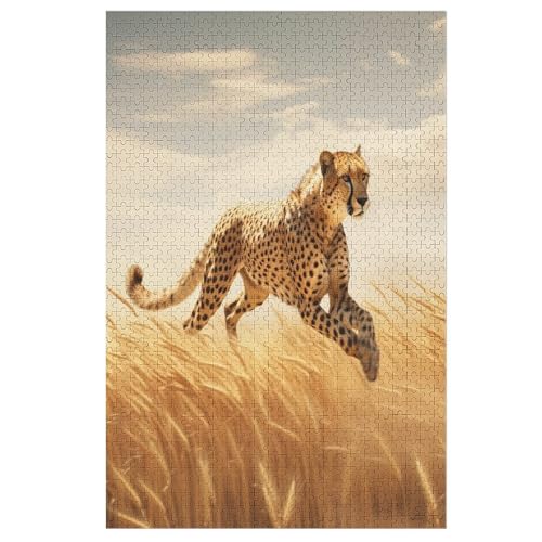 Animal Leopard Puzzles 1000 Teile Erwachsener Kniffel Spaß Für Die Ganze Familie - 1000 Puzzleteilige Motive, Holzpuzzle Kinder Erwachsene, Impossible Puzzle Schwer （78×53cm） von AAPZY