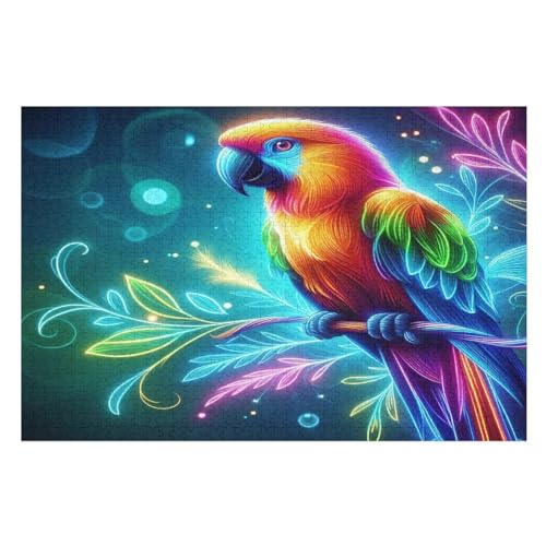 Animal Papagei Holzpuzzle 1000 Teile, Knobelspiele Für Erwachsene, Teenager, Puzzles Unmögliche - Kinder Puzzle Zimmer Deko （75×50cm） von AAPZY