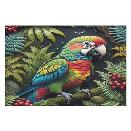 Animal Papagei Holzpuzzle 1000 Teile,Puzzles Für Erwachsene, Impossible Puzzle, Geschicklichkeitsspiel Für Die Ganze Familie,Home Dekoration Puzzle, Puzzle Kinder Legespiel （75×50cm） von AAPZY
