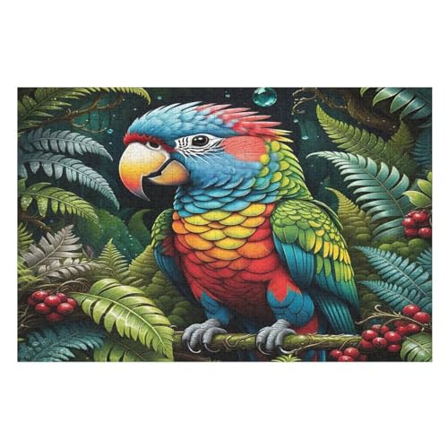 Animal Papagei Puzzle 1000 Teile, Holzpuzzle Für Erwachsene, Impossible Puzzle, Geschicklichkeitsspiel Für Die Ganze Familie, Puzzle Farbenfrohes Legespiel Kinder Puzzles （75×50cm） von AAPZY