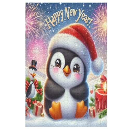 Animal Pinguin Puzzle 1000 Teile, Holzpuzzle Für Erwachsene, Impossible Puzzle, Geschicklichkeitsspiel Für Die Ganze Familie, Puzzle Farbenfrohes Legespiel Kinder Puzzles （78×53cm） von AAPZY
