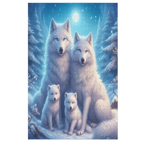 Animal Wolf Holzpuzzle 1000 Teile,Puzzles Für Erwachsene, Impossible Puzzle, Geschicklichkeitsspiel Für Die Ganze Familie,Home Dekoration Puzzle, Puzzle Kinder Legespiel （78×53cm） von AAPZY