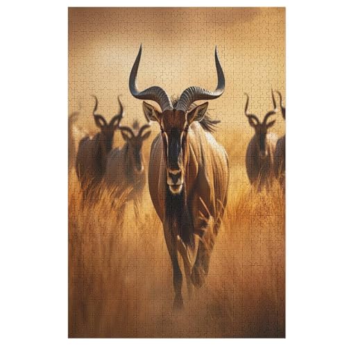 Antilope Puzzles 1000 Teile Erwachsener Kniffel Spaß Für Die Ganze Familie - 1000 Puzzleteilige Motive, Holzpuzzle Kinder Erwachsene, Impossible Puzzle Schwer （78×53cm） von AAPZY