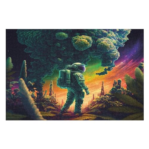 Astronaut Puzzles 1000 Teile Erwachsener Kniffel Spaß Für Die Ganze Familie - 1000 Puzzleteilige Motive, Holzpuzzle Kinder Erwachsene, Impossible Puzzle Schwer （75×50cm） von AAPZY