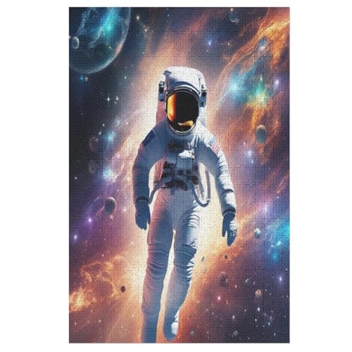 Astronaut Puzzles 1000 Teile Erwachsener Kniffel Spaß Für Die Ganze Familie - 1000 Puzzleteilige Motive, Holzpuzzle Kinder Erwachsene, Impossible Puzzle Schwer （78×53cm） von AAPZY