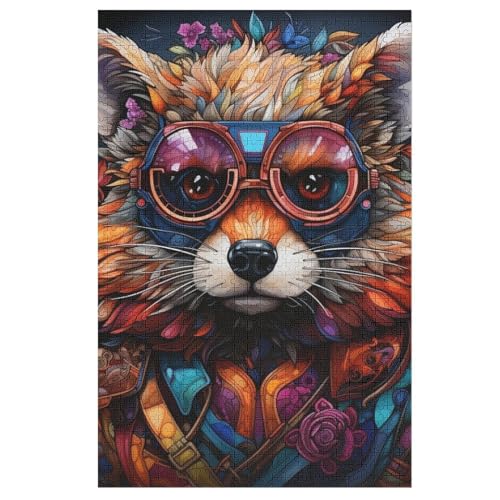 Bär Puzzle 1000 Teile, Holzpuzzle Für Erwachsene, Impossible Puzzle, Geschicklichkeitsspiel Für Die Ganze Familie, Puzzle Farbenfrohes Legespiel Kinder Puzzles （78×53cm） von AAPZY