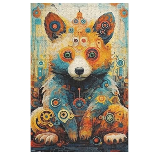 Bär Puzzle 1000 Teile,Puzzles Für Erwachsene, Impossible Puzzle, Geschicklichkeitsspiel Für Die Ganze Familie, Puzzle Kinder,Holzpuzzle-Geschenk,Raumdekoration, （78×53cm） von AAPZY