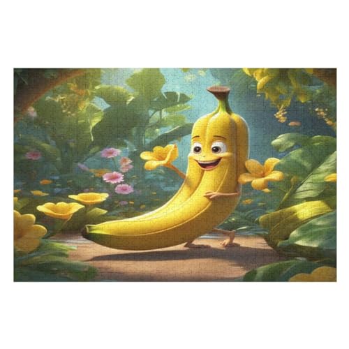 Banane -Puzzle, 1000 Teile,Holzpuzzle Für Erwachsene Kinder, Lustiges Spielzeug, Denkspiel, Spielzeug, Bildungsspiel, Herausforderung, Pädagogisch, （75×50cm） von AAPZY