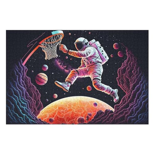 Basketballsport Holzpuzzle 1000 Teile Klassische Puzzles Erwachsene Kinder Puzzle DIY Kit Holzspielzeug Einzigartiges Geschenk Moderne Wohnkultur （75×50cm） von AAPZY
