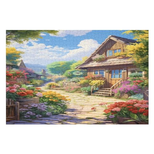 Berghütte Puzzles 1000 Teile Erwachsener Kniffel Spaß Für Die Ganze Familie - 1000 Puzzleteilige Motive, Holzpuzzle Kinder Erwachsene, Impossible Puzzle Schwer （75×50cm） von AAPZY