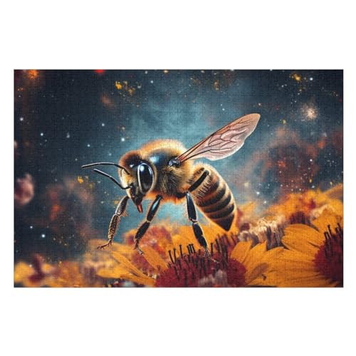 Biene 1000 Teile Puzzle, Holzpuzzle, Puzzles Für Erwachsene Kinder, 1000 Teile Puzzle Für Jugendliche & Erwachsene Lernspiel Herausforderungsspielzeug （75×50cm） von AAPZY