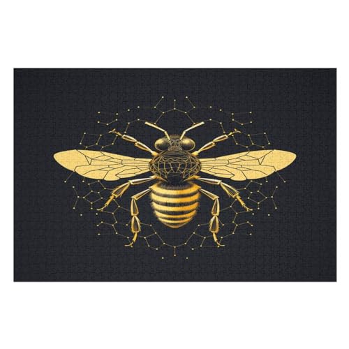 Biene Puzzle Für Erwachsene,1000-teiliges Puzzle,Puzzle Für Erwachsene Und Kinder,Holzpuzzle,Lernspielzeug, （75×50cm） von AAPZY