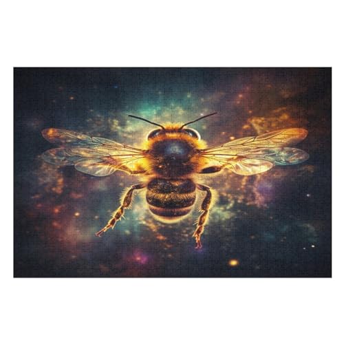Biene Puzzles 1000 Teile Erwachsener Kniffel Spaß Für Die Ganze Familie - 1000 Puzzleteilige Motive, Holzpuzzle Kinder Erwachsene, Impossible Puzzle Schwer （75×50cm） von AAPZY