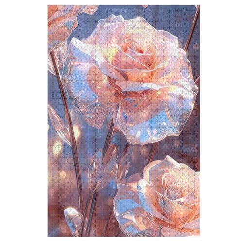 Blume -Puzzle, 1000 Teile,Holzpuzzle Für Erwachsene Kinder, Lustiges Spielzeug, Denkspiel, Spielzeug, Bildungsspiel, Herausforderung, Pädagogisch, （78×53cm） von AAPZY