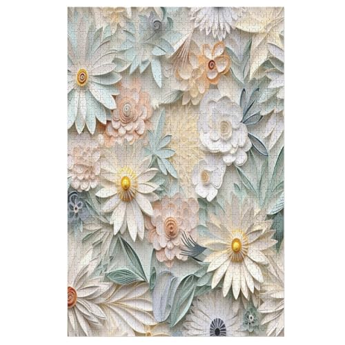 Blume Puzzle 1000 Teile,Puzzles Für Erwachsene, Impossible Puzzle, Geschicklichkeitsspiel Für Die Ganze Familie, Puzzle Kinder,Holzpuzzle-Geschenk,Raumdekoration, （78×53cm） von AAPZY