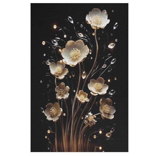 Blume Puzzle Für Erwachsene 1000 Teile Premium 100% Recyceltes Brett Zum Lernen, Lernspielzeug, Familienspiele Kinder Holzpuzzle （78×53cm） von AAPZY