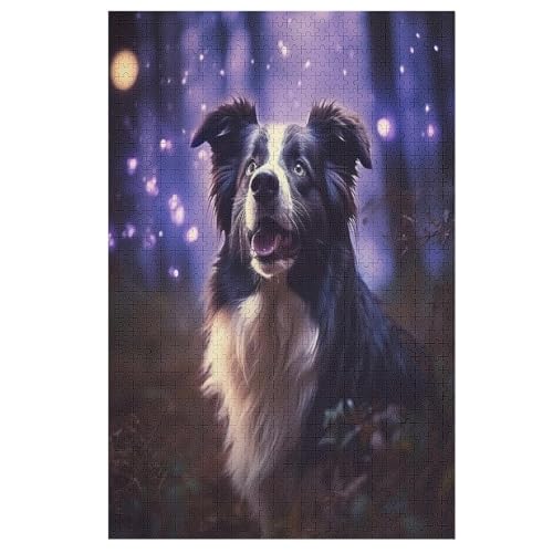 Border Collie-Puzzlespiel Aus Holz, 1000 Puzzleteile, Kreatives Puzzle Für Teenager Und Erwachsene, Kreatives Spielzeug, Puzzles, （78×53cm） von AAPZY