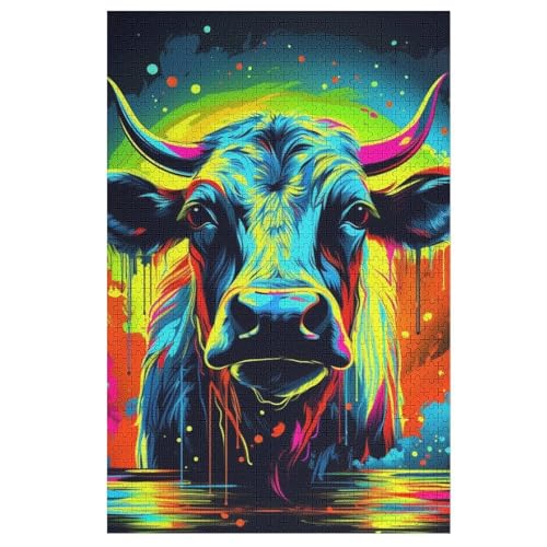 Büffel Puzzles 1000 Teile Erwachsener Kniffel Spaß Für Die Ganze Familie - 1000 Puzzleteilige Motive, Holzpuzzle Kinder Erwachsene, Impossible Puzzle Schwer （78×53cm） von AAPZY