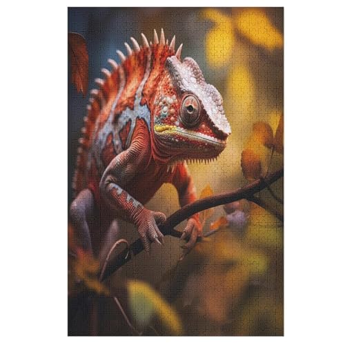 Chamäleon Holzpuzzle Erwachsene - 1000 Teiliges Jigsaw Knobelspiel - Puzzle Für Erwachsene & Kinder - Outdoor & Reisespielzeug - Geduldspiel （78×53cm） von AAPZY