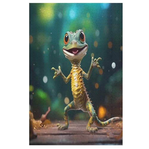Chamäleon Puzzle Für Erwachsene 1000 Teile Premium 100% Recyceltes Brett Zum Lernen, Lernspielzeug, Familienspiele Kinder Holzpuzzle （78×53cm） von AAPZY