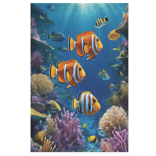 ClownFisch Puzzles 1000 Teile Erwachsener Kniffel Spaß Für Die Ganze Familie - 1000 Puzzleteilige Motive, Holzpuzzle Kinder Erwachsene, Impossible Puzzle Schwer （78×53cm） von AAPZY
