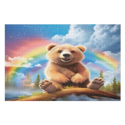 Cute Bär-Puzzlespiel Aus Holz, 1000 Puzzleteile, Kreatives Puzzle Für Teenager Und Erwachsene, Kreatives Spielzeug, Puzzles, （75×50cm） von AAPZY