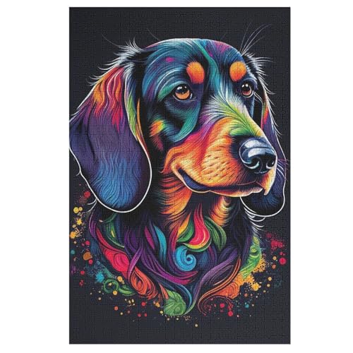 Cute Hund-Puzzle Für Erwachsene, 1000 Teile, Holzpuzzle, Kinderpuzzle, Dekompressionsspiel, Spielzeugpuzzle （78×53cm） von AAPZY
