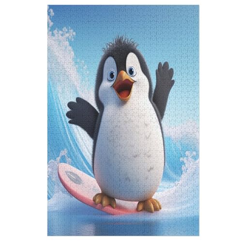 Cute Pinguin Puzzle 1000 Teile,Puzzles Für Erwachsene, Impossible Puzzle, Geschicklichkeitsspiel Für Die Ganze Familie, Puzzle Kinder,Holzpuzzle-Geschenk,Raumdekoration, （78×53cm） von AAPZY