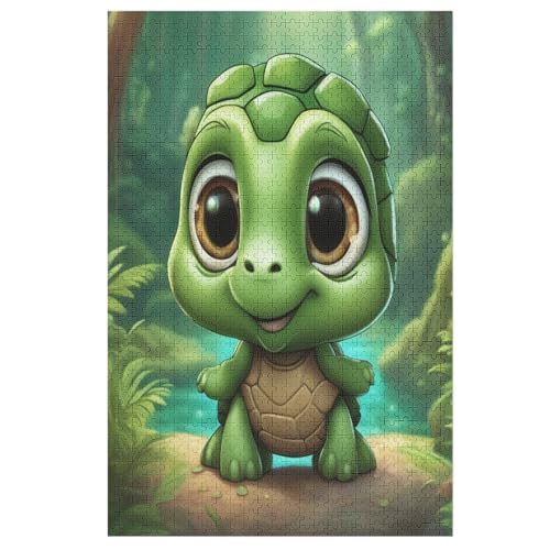 Cute Schildkröte Holzpuzzle 1000 Teile Klassische Puzzles Erwachsene Kinder Puzzle DIY Kit Holzspielzeug Einzigartiges Geschenk Moderne Wohnkultur （78×53cm） von AAPZY