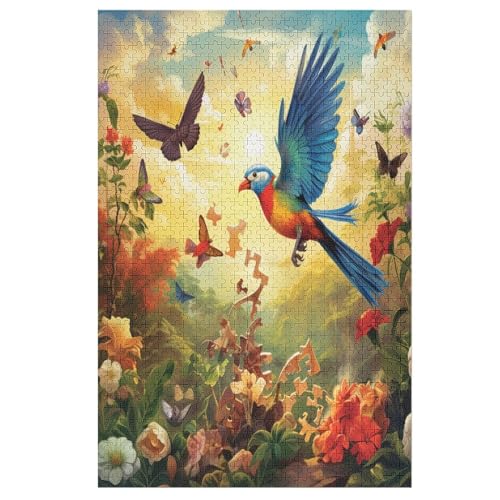 Cute Vogel Holzpuzzle 1000 Teile, Knobelspiele Für Erwachsene, Teenager, Puzzles Unmögliche - Kinder Puzzle Zimmer Deko （78×53cm） von AAPZY