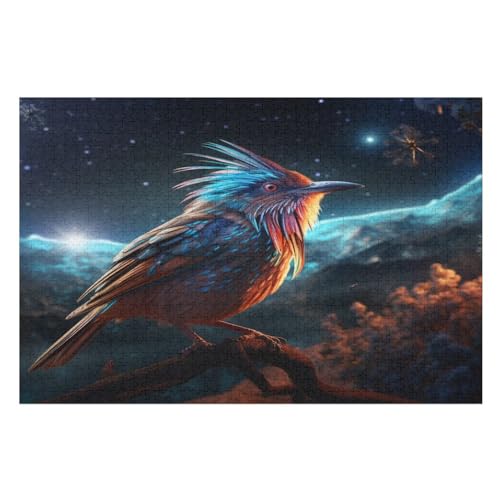 Cute Vogel Holzpuzzle Erwachsene - 1000 Teiliges Jigsaw Knobelspiel - Puzzle Für Erwachsene & Kinder - Outdoor & Reisespielzeug - Geduldspiel （75×50cm） von AAPZY
