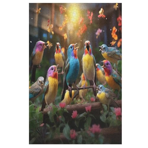 Cute Vogel Puzzle 1000 Teile,Puzzles Für Erwachsene, Impossible Puzzle, Geschicklichkeitsspiel Für Die Ganze Familie, Puzzle Kinder,Holzpuzzle-Geschenk,Raumdekoration, （78×53cm） von AAPZY