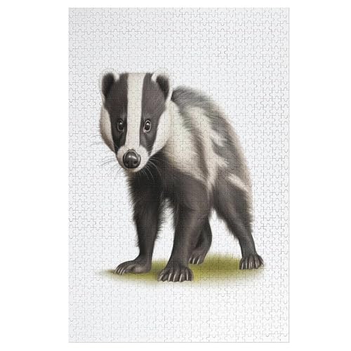 Dachs -Puzzle, 1000 Teile,Holzpuzzle Für Erwachsene Kinder, Lustiges Spielzeug, Denkspiel, Spielzeug, Bildungsspiel, Herausforderung, Pädagogisch, （78×53cm） von AAPZY