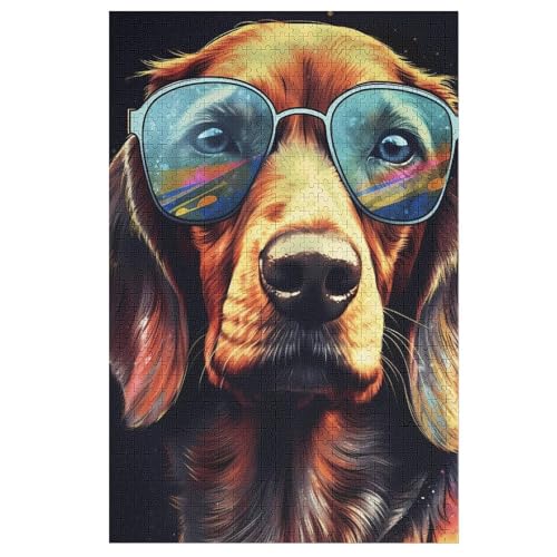 Dachshund Hund Puzzle Für Erwachsene,1000-teiliges Puzzle,Puzzle Für Erwachsene Und Kinder,Holzpuzzle,Lernspielzeug, （78×53cm） von AAPZY