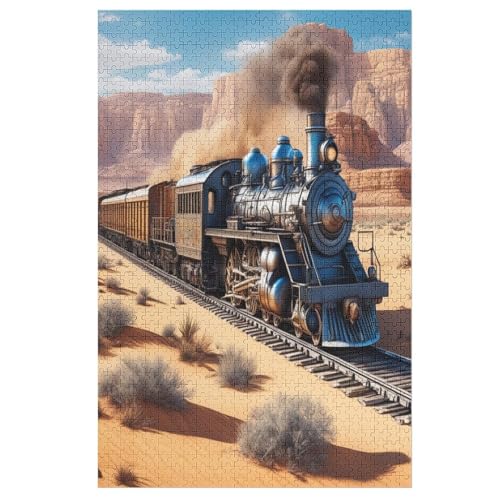 Dampfzug -Puzzle, 1000 Teile,Holzpuzzle Für Erwachsene Kinder, Lustiges Spielzeug, Denkspiel, Spielzeug, Bildungsspiel, Herausforderung, Pädagogisch, （78×53cm） von AAPZY