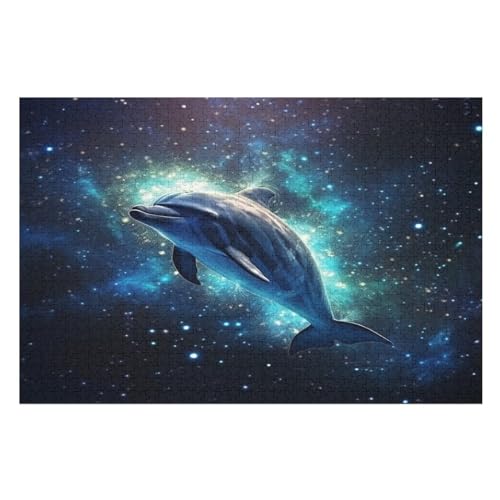 Delfin Puzzle 1000 Teile,Puzzles Für Erwachsene, Impossible Puzzle, Geschicklichkeitsspiel Für Die Ganze Familie, Puzzle Kinder,Holzpuzzle-Geschenk,Raumdekoration, （75×50cm） von AAPZY