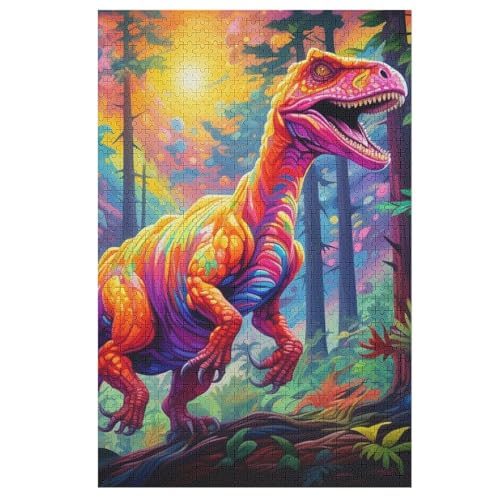 Dinosaurier Holzpuzzle 1000 Teile Klassische Puzzles Erwachsene Kinder Puzzle DIY Kit Holzspielzeug Einzigartiges Geschenk Moderne Wohnkultur （78×53cm） von AAPZY