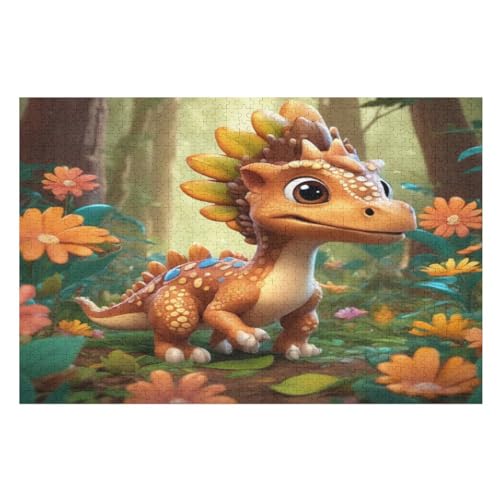 Dinosaurier Puzzle Für Erwachsene,1000-teiliges Puzzle,Puzzle Für Erwachsene Und Kinder,Holzpuzzle,Lernspielzeug, （75×50cm） von AAPZY