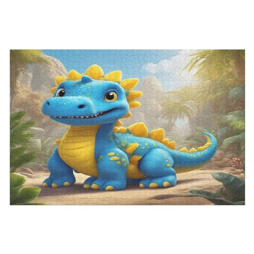 Dinosaurier Puzzle Für Erwachsene 1000 Teile Premium 100% Recyceltes Brett Zum Lernen, Lernspielzeug, Familienspiele Kinder Holzpuzzle （75×50cm） von AAPZY