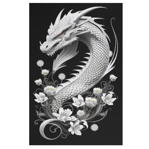 Drache Holzpuzzle 1000 Teile,Puzzles Für Erwachsene, Impossible Puzzle, Geschicklichkeitsspiel Für Die Ganze Familie,Home Dekoration Puzzle, Puzzle Kinder Legespiel （78×53cm） von AAPZY