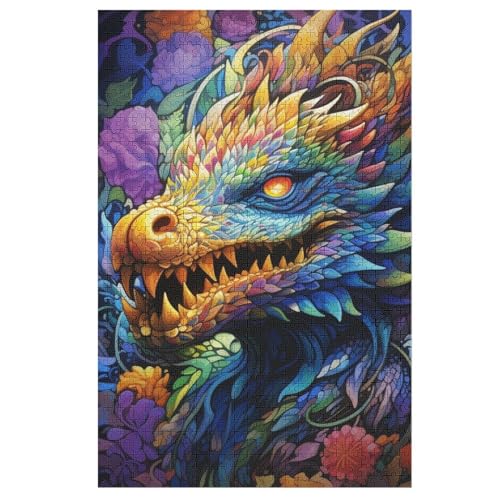 Drache – Puzzle 1000 Teile, Holzpuzzle, Herausforderndes Geschicklichkeitsspiel Für Die Ganze Familie, Kinder Erwachsenenpuzzle Ab 12 Jahren （78×53cm） von AAPZY
