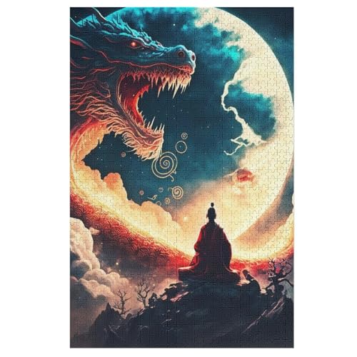 Drache Puzzles 1000 Teile Erwachsener Kniffel Spaß Für Die Ganze Familie - 1000 Puzzleteilige Motive, Holzpuzzle Kinder Erwachsene, Impossible Puzzle Schwer （78×53cm） von AAPZY