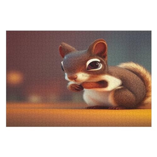 Eichhörnchen 1000 Teile Puzzle, Holzpuzzle, Puzzles Für Erwachsene Kinder, 1000 Teile Puzzle Für Jugendliche & Erwachsene Lernspiel Herausforderungsspielzeug （75×50cm） von AAPZY